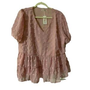 NWT HOTOUCH Swiss dot Blouse size XXL 🌹BN 14